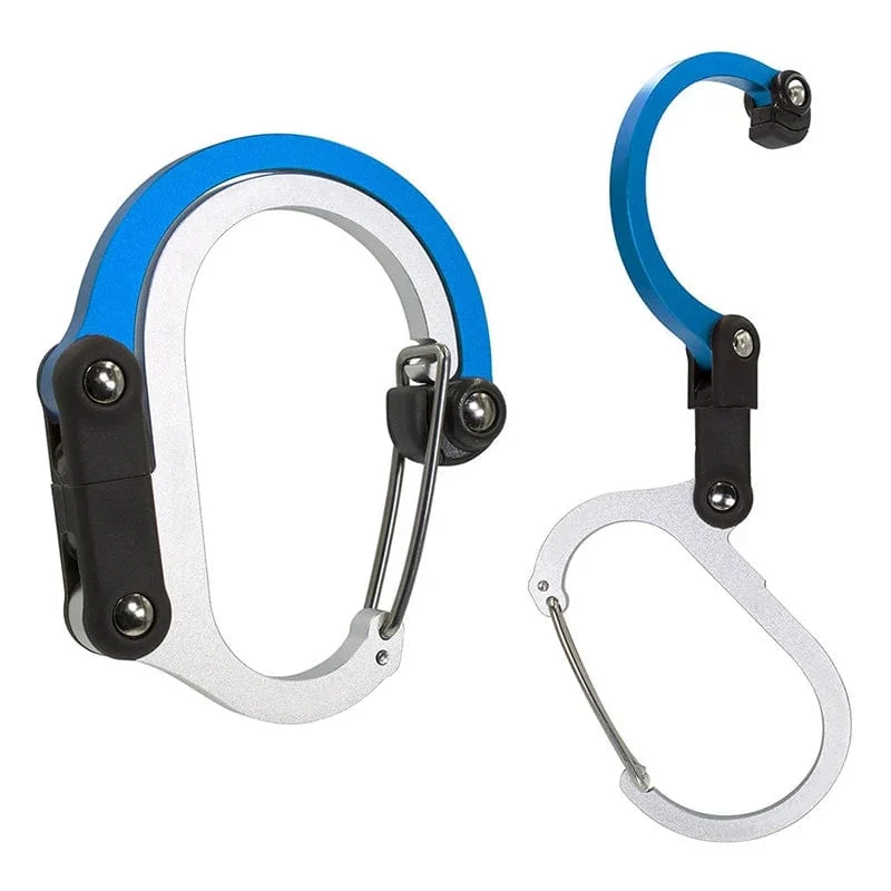 Multifunktionaler Hybrid-Getriebeclip-Karabiner, 360 Grad drehbarer Haken, starke Schnalle, Camping, Wandern, Reiserucksack, Outdoor-Gadget