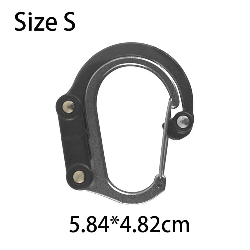 Multifunktionaler Hybrid-Getriebeclip-Karabiner, 360 Grad drehbarer Haken, starke Schnalle, Camping, Wandern, Reiserucksack, Outdoor-Gadget