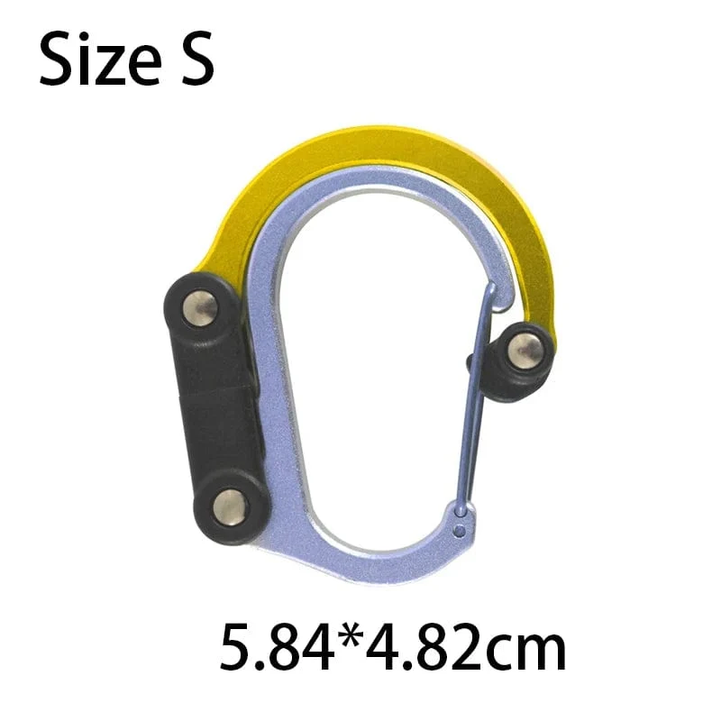 Multifunktionaler Hybrid-Getriebeclip-Karabiner, 360 Grad drehbarer Haken, starke Schnalle, Camping, Wandern, Reiserucksack, Outdoor-Gadget