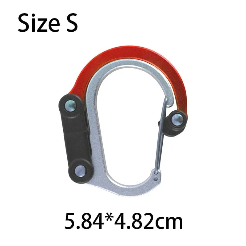 Multifunktionaler Hybrid-Getriebeclip-Karabiner, 360 Grad drehbarer Haken, starke Schnalle, Camping, Wandern, Reiserucksack, Outdoor-Gadget