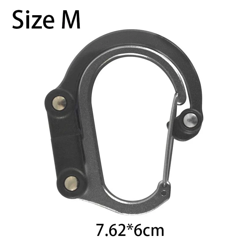 Multifunktionaler Hybrid-Getriebeclip-Karabiner, 360 Grad drehbarer Haken, starke Schnalle, Camping, Wandern, Reiserucksack, Outdoor-Gadget