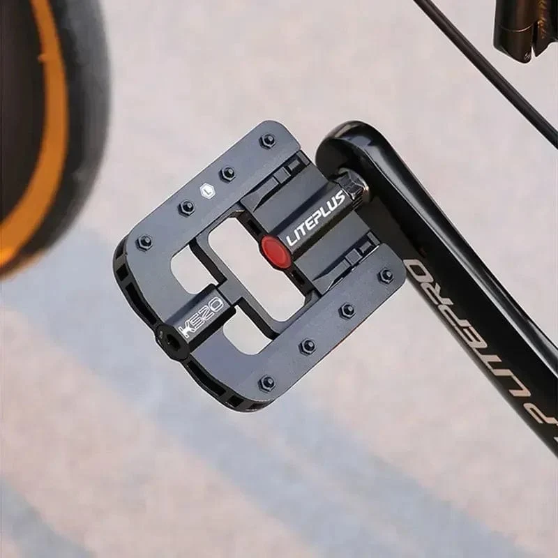 Liteplus Klappbare Fahrradpedale, rutschfeste Vollaluminiumlegierung, schnell faltbare Fahrradpedale, BMX-Fahrrad-Klapppedale, Fahrradteile