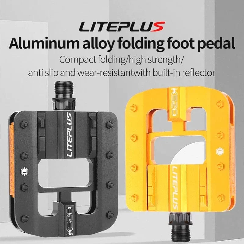 Liteplus Klappbare Fahrradpedale, rutschfeste Vollaluminiumlegierung, schnell faltbare Fahrradpedale, BMX-Fahrrad-Klapppedale, Fahrradteile