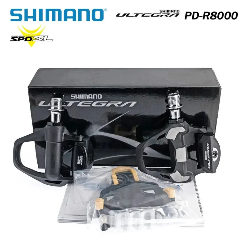 Shimano Rennradpedale ULTEGRA PD R8000 Carbonfaser-Fahrradpedal mit selbstsichernder SM-SH11-Stollen für Rennrad-Wettkampfpedale