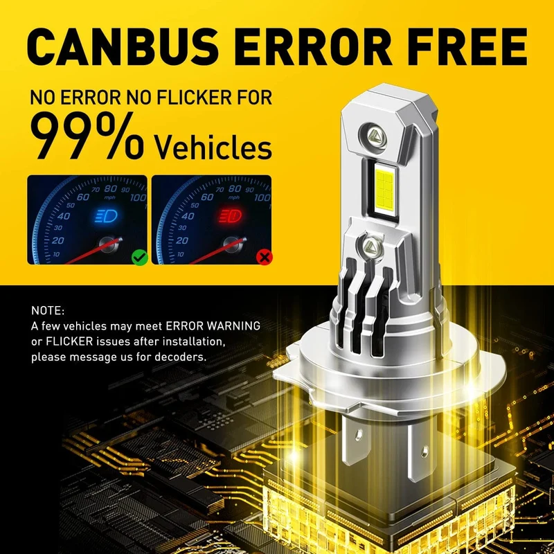 AUXITO 2X Turbo H7 LED Canbus Kein Fehler Scheinwerferlampen mit Lüfter CSP Chip High Power 100W 20000LM H7 LED Auto Scheinwerfer Kopflampe