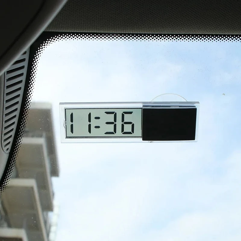 LCD-Display Mini tragbare elektronische Fenster Uhr mit Saugnapf Uhr Auto Innen Ornament Zubehör