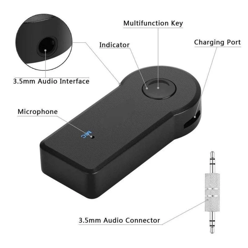 Neuer meistverkaufter AUX-Auto-Bluetooth-Audioempfänger gepaart mit 3.5-mm-Wireless-Audioadapter Auto-Bluetooth-Konverter