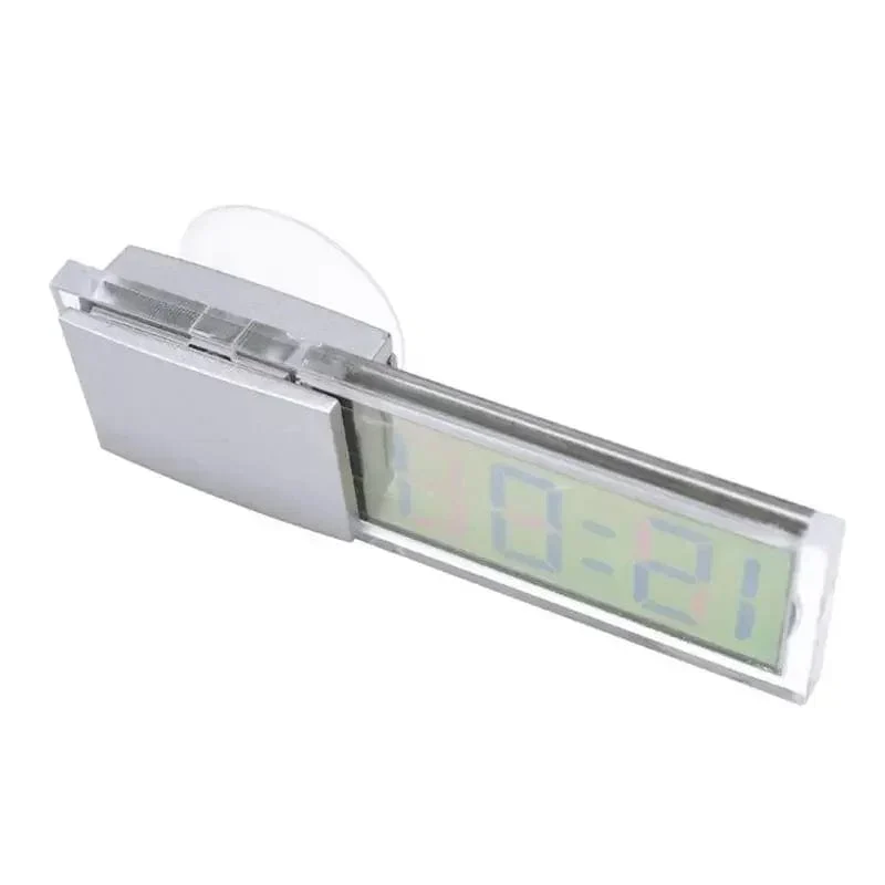 Mini-Digital-Auto-elektronische Uhr, hochwertige, langlebige, transparente LCD-Display-Uhr mit Saugnapf, universelles Dekor