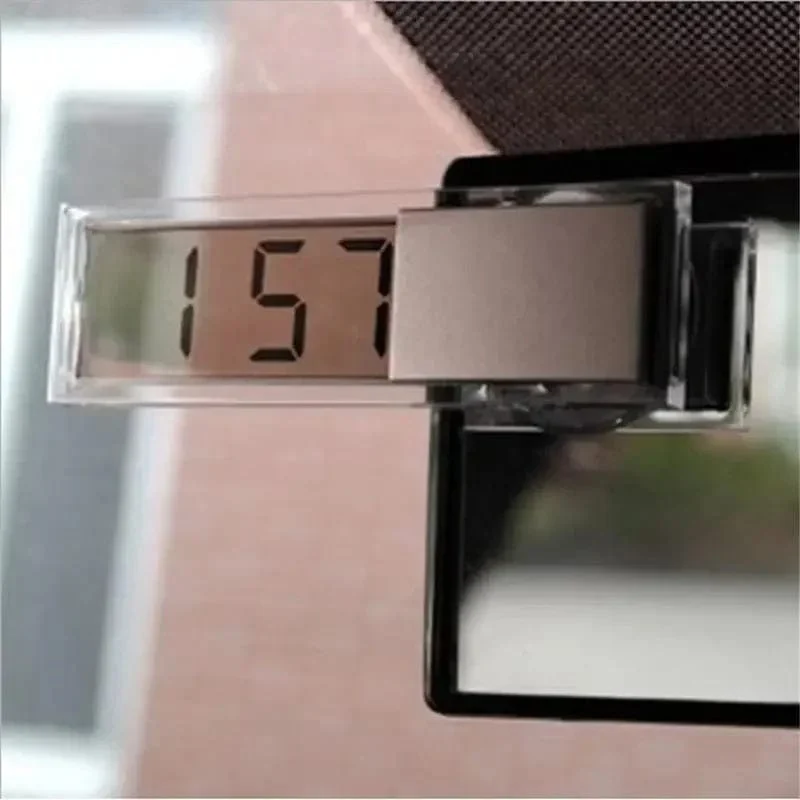 Mini-Digital-Auto-elektronische Uhr, hochwertige, langlebige, transparente LCD-Display-Uhr mit Saugnapf, universelles Dekor