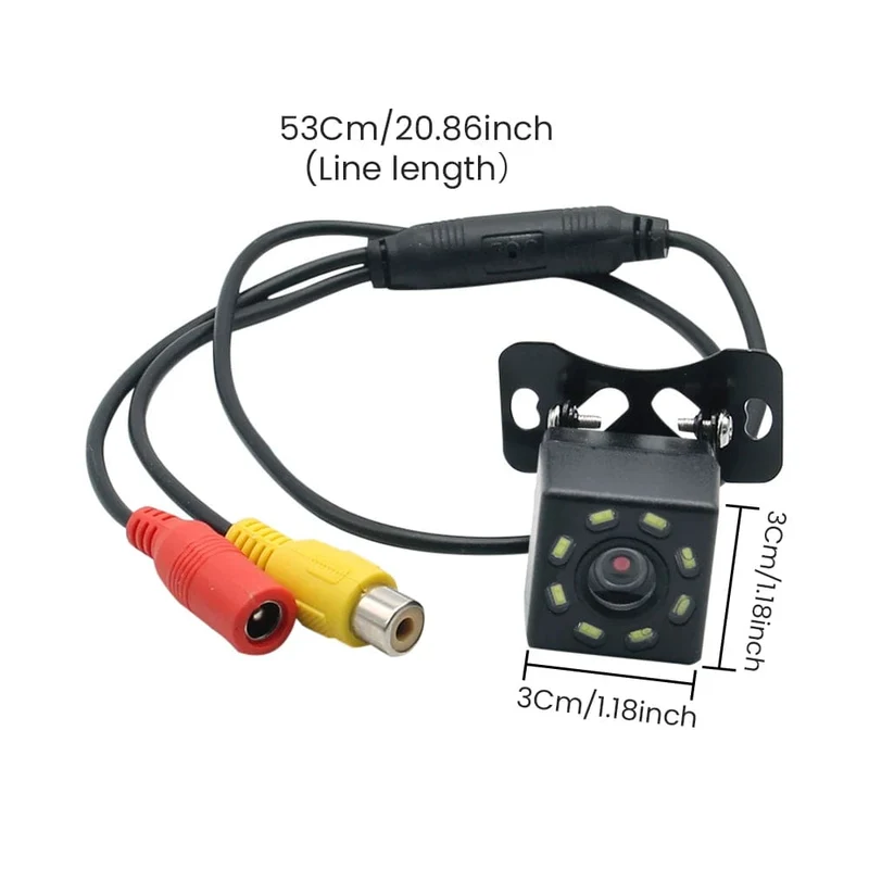 Weitwinkel-HD-Auto-Rückfahrkamera, Rückfahrvideo, Fahrzeugkamera, Rückfahrkamera, 4/8/12 LED, Nachtsicht, Parkkamera