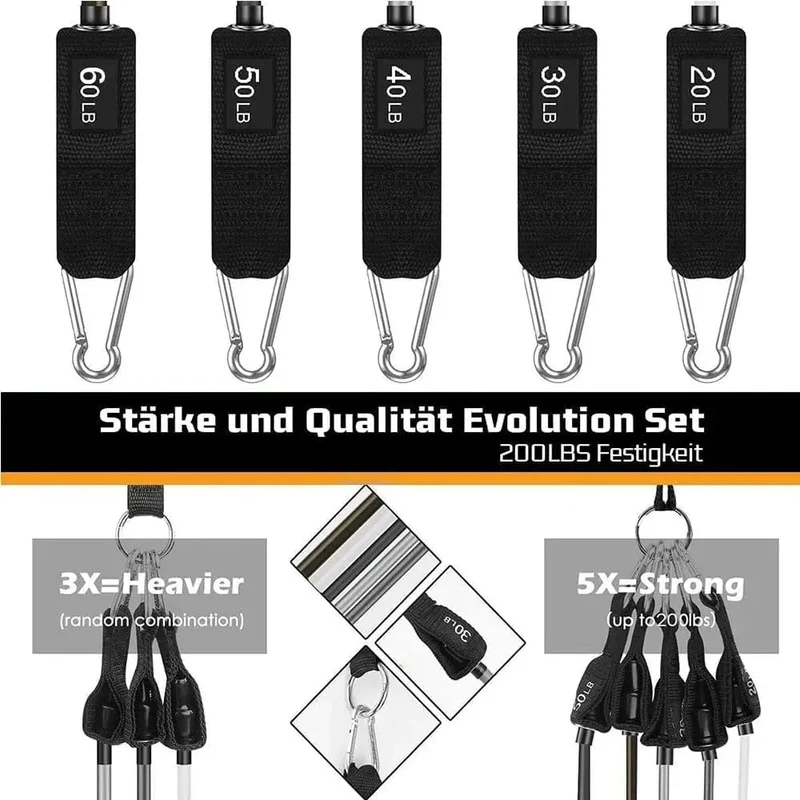 Widerstandsbänder-Set, Zugseil für Männer und Frauen, Workout-Übungsbänder für Fitness, Heim-Fitnessstudio, Krafttrainingsgeräte