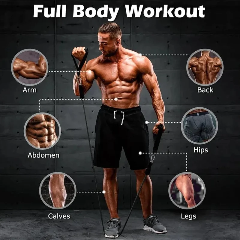 Widerstandsbänder-Set, Zugseil für Männer und Frauen, Workout-Übungsbänder für Fitness, Heim-Fitnessstudio, Krafttrainingsgeräte