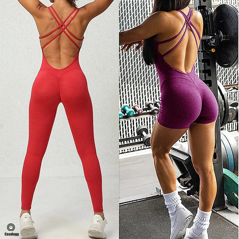 2024 Pad Lycra Active Wear Gym Yoga Set Frauen Fitness Scrunch Legging Frauen Workout Weibliche Sport Outfit Anzüge Übung Overall
