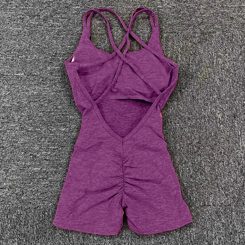 2024 Pad Lycra Active Wear Gym Yoga Set Frauen Fitness Scrunch Legging Frauen Workout Weibliche Sport Outfit Anzüge Übung Overall