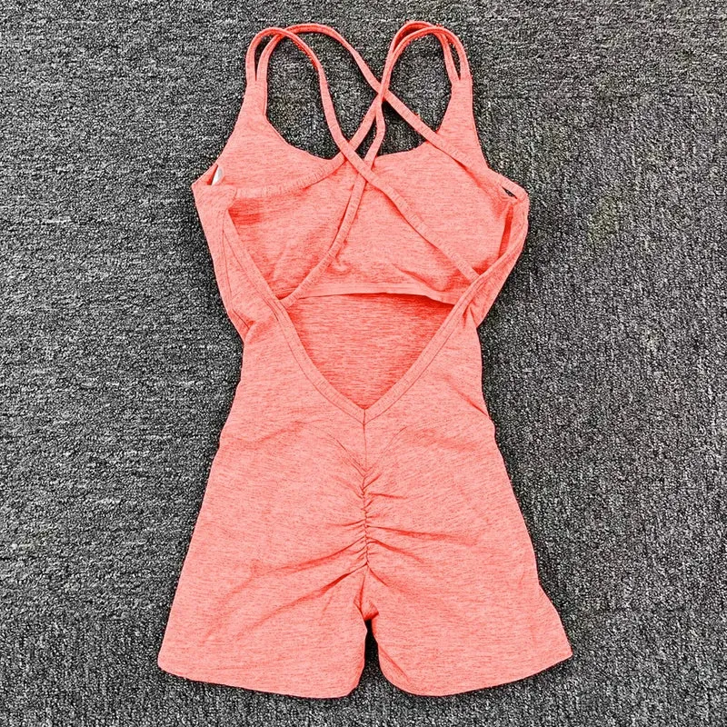 2024 Pad Lycra Active Wear Gym Yoga Set Frauen Fitness Scrunch Legging Frauen Workout Weibliche Sport Outfit Anzüge Übung Overall