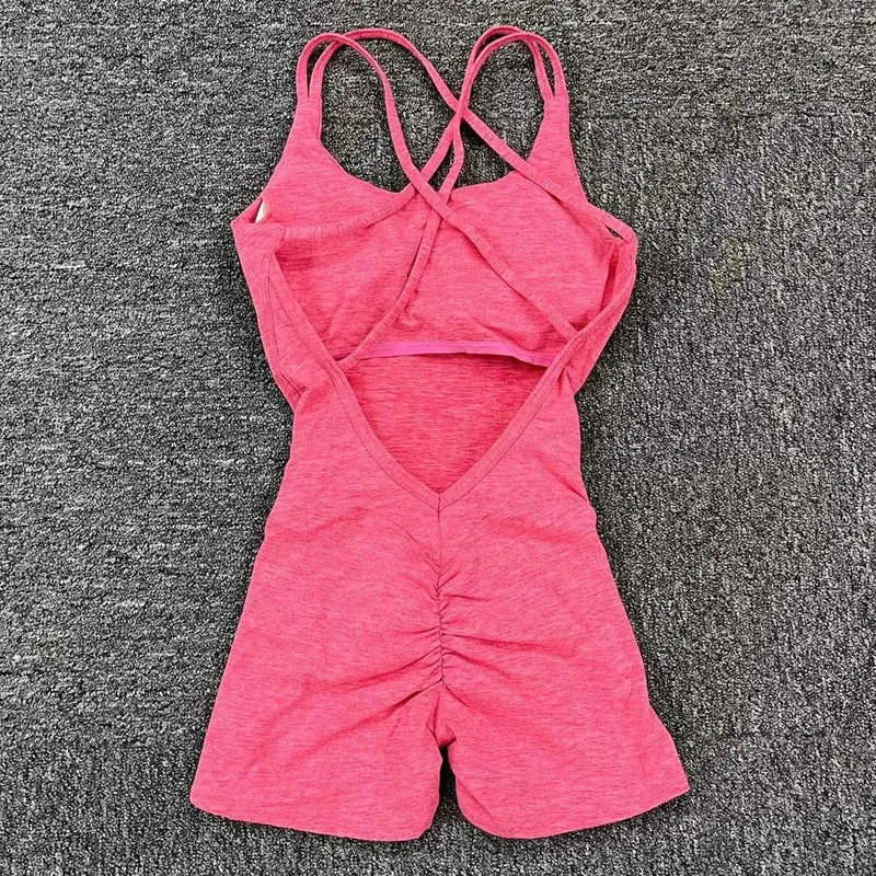 2024 Pad Lycra Active Wear Gym Yoga Set Frauen Fitness Scrunch Legging Frauen Workout Weibliche Sport Outfit Anzüge Übung Overall