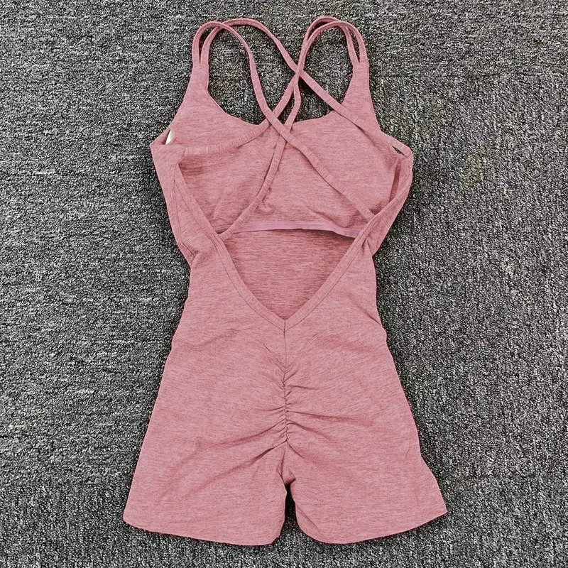 2024 Pad Lycra Active Wear Gym Yoga Set Frauen Fitness Scrunch Legging Frauen Workout Weibliche Sport Outfit Anzüge Übung Overall