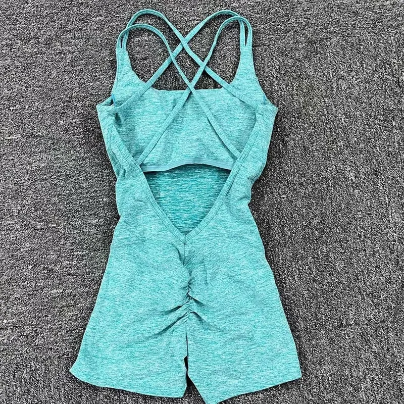 2024 Pad Lycra Active Wear Gym Yoga Set Frauen Fitness Scrunch Legging Frauen Workout Weibliche Sport Outfit Anzüge Übung Overall