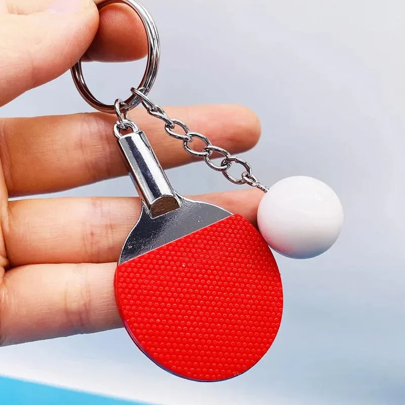 7 Farben niedliche Ping-Pong-Schläger-Anhänger, Souvenir, Tischtennisball, Schlüsselanhänger, Ballsport-Fans, Schlüsselanhänger, Geschenk, Ornament, Zubehör