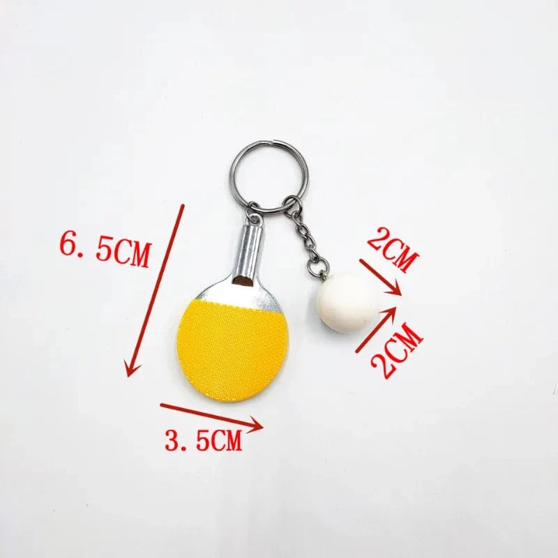 7 Farben niedliche Ping-Pong-Schläger-Anhänger, Souvenir, Tischtennisball, Schlüsselanhänger, Ballsport-Fans, Schlüsselanhänger, Geschenk, Ornament, Zubehör