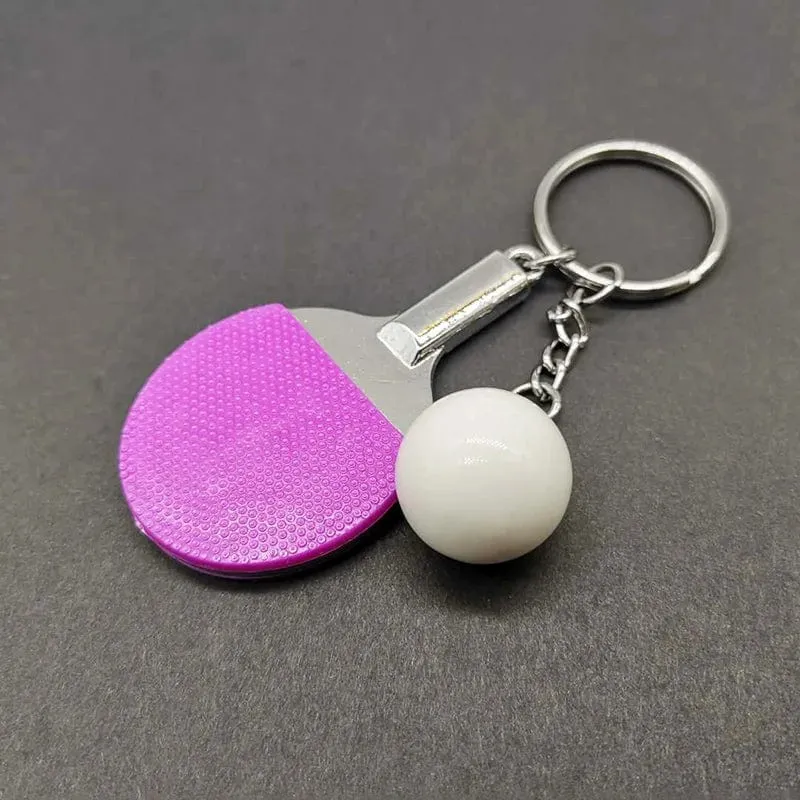 7 Farben niedliche Ping-Pong-Schläger-Anhänger, Souvenir, Tischtennisball, Schlüsselanhänger, Ballsport-Fans, Schlüsselanhänger, Geschenk, Ornament, Zubehör