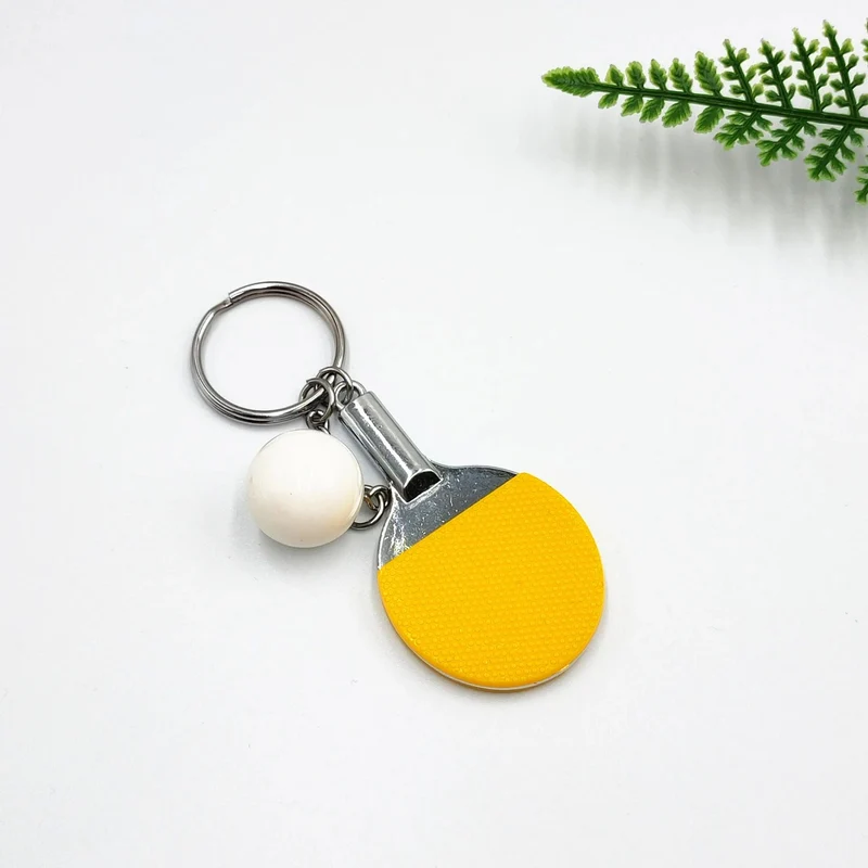 7 Farben niedliche Ping-Pong-Schläger-Anhänger, Souvenir, Tischtennisball, Schlüsselanhänger, Ballsport-Fans, Schlüsselanhänger, Geschenk, Ornament, Zubehör