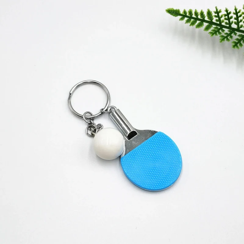7 Farben niedliche Ping-Pong-Schläger-Anhänger, Souvenir, Tischtennisball, Schlüsselanhänger, Ballsport-Fans, Schlüsselanhänger, Geschenk, Ornament, Zubehör