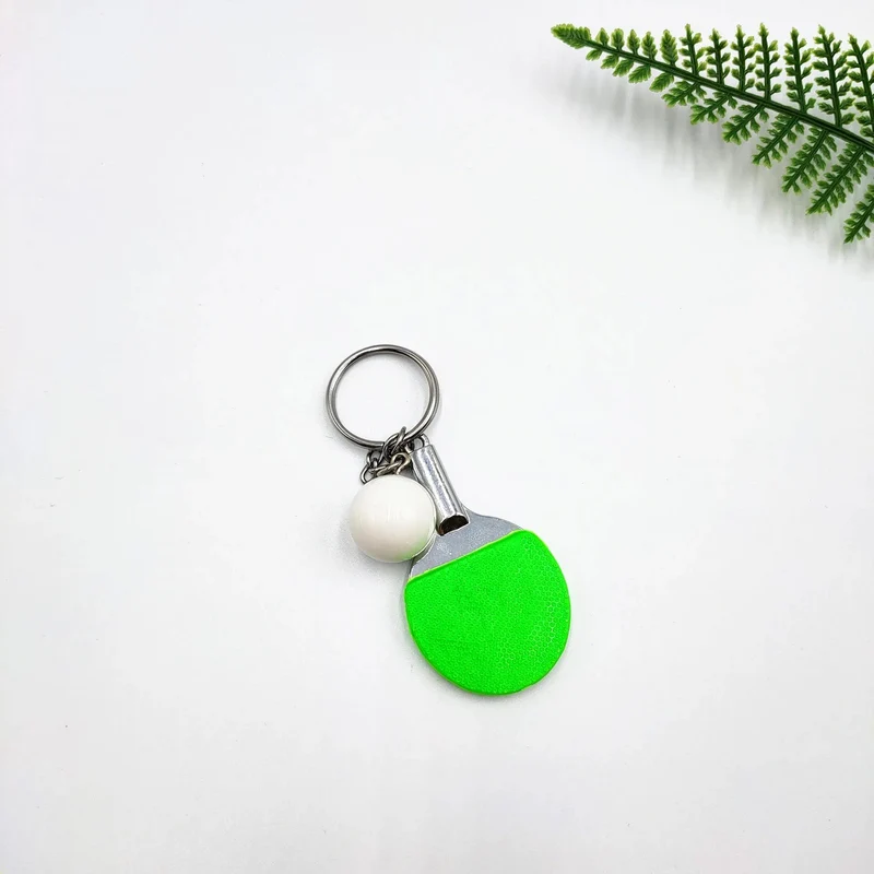 7 Farben niedliche Ping-Pong-Schläger-Anhänger, Souvenir, Tischtennisball, Schlüsselanhänger, Ballsport-Fans, Schlüsselanhänger, Geschenk, Ornament, Zubehör