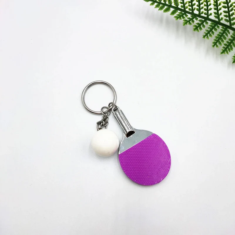 7 Farben niedliche Ping-Pong-Schläger-Anhänger, Souvenir, Tischtennisball, Schlüsselanhänger, Ballsport-Fans, Schlüsselanhänger, Geschenk, Ornament, Zubehör