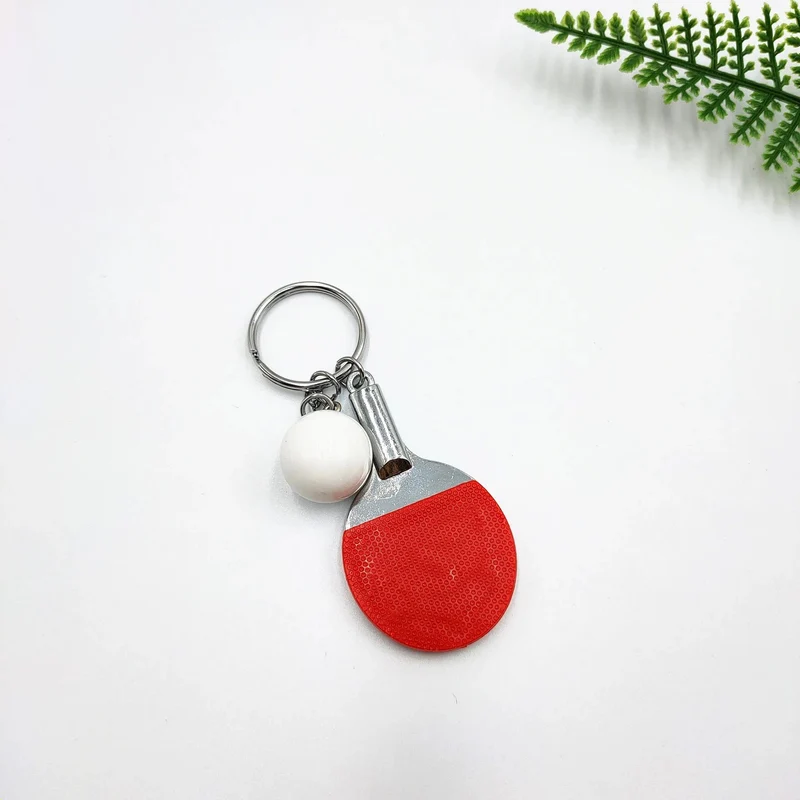 7 Farben niedliche Ping-Pong-Schläger-Anhänger, Souvenir, Tischtennisball, Schlüsselanhänger, Ballsport-Fans, Schlüsselanhänger, Geschenk, Ornament, Zubehör
