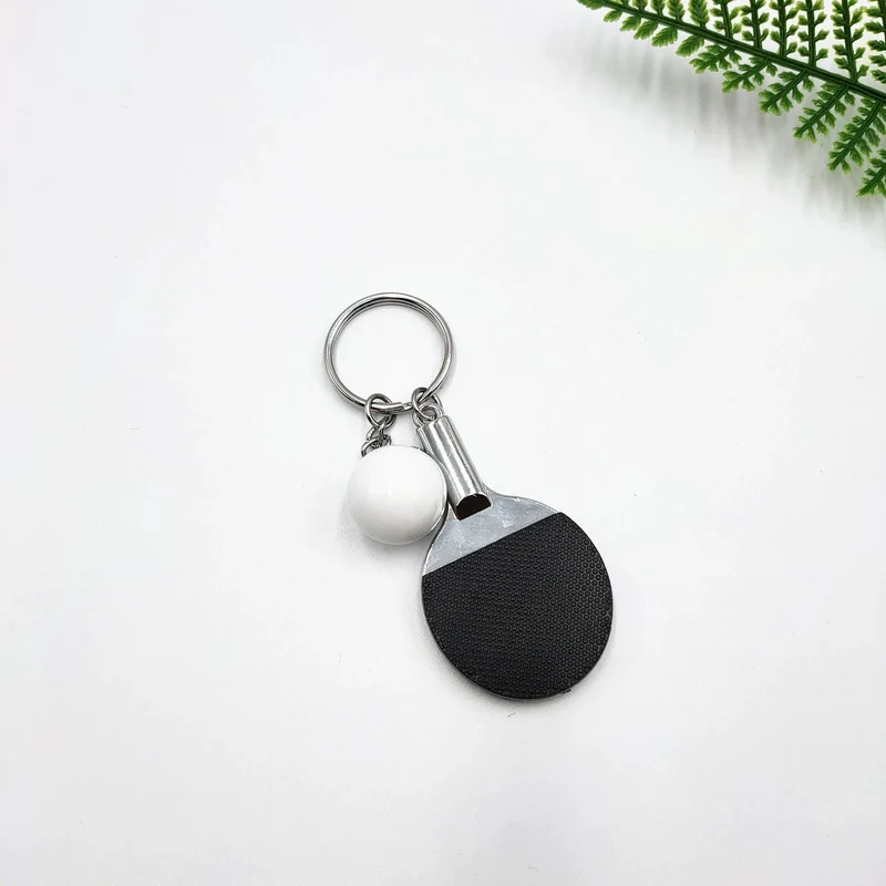 7 Farben niedliche Ping-Pong-Schläger-Anhänger, Souvenir, Tischtennisball, Schlüsselanhänger, Ballsport-Fans, Schlüsselanhänger, Geschenk, Ornament, Zubehör