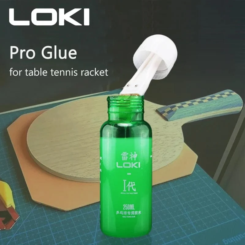 Loki Professioneller Tischtenniskleber mit Pinsel, Ping-Pong-Gummischwamm, synthetischer Kleber, 250 ml