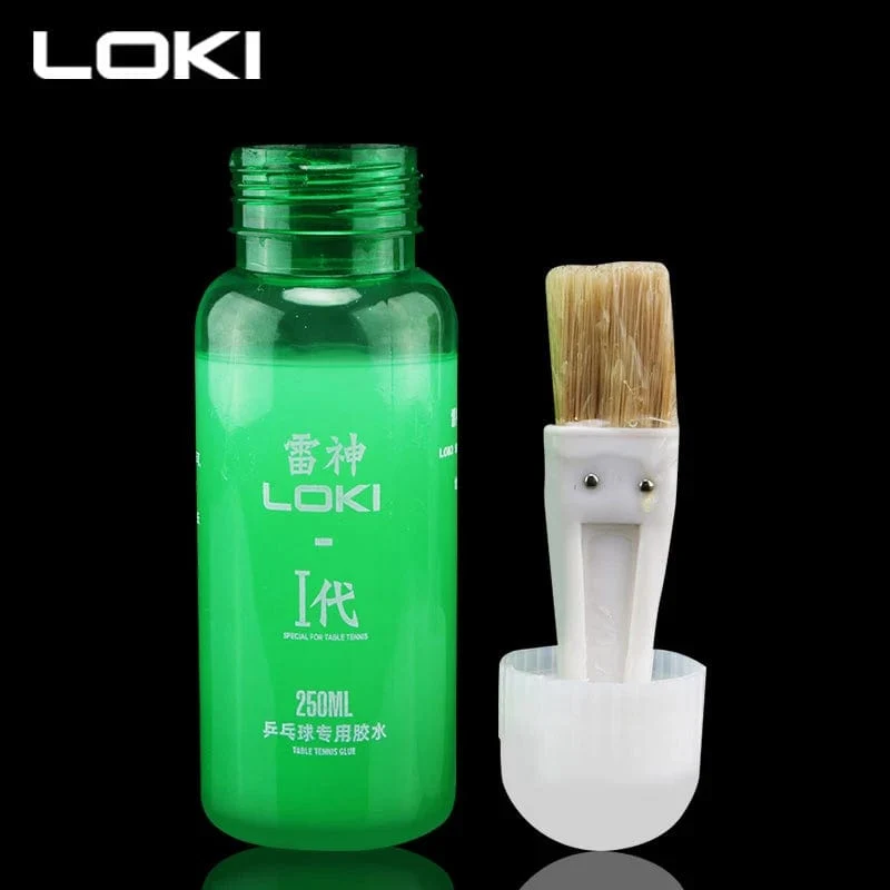 Loki Professioneller Tischtenniskleber mit Pinsel, Ping-Pong-Gummischwamm, synthetischer Kleber, 250 ml