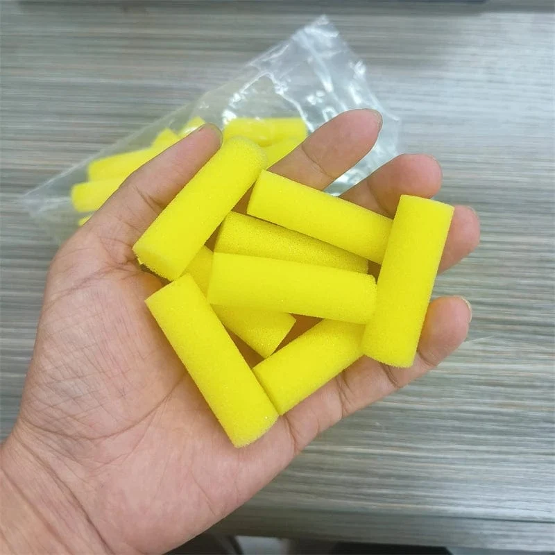 Malathorne 30 Stück zylinderförmige Schwammbürste für Tischtennis-Kleber auf Wasserbasis + Clip in zufälliger Farbe, Schläger-DIY-Werkzeug-Zubehör