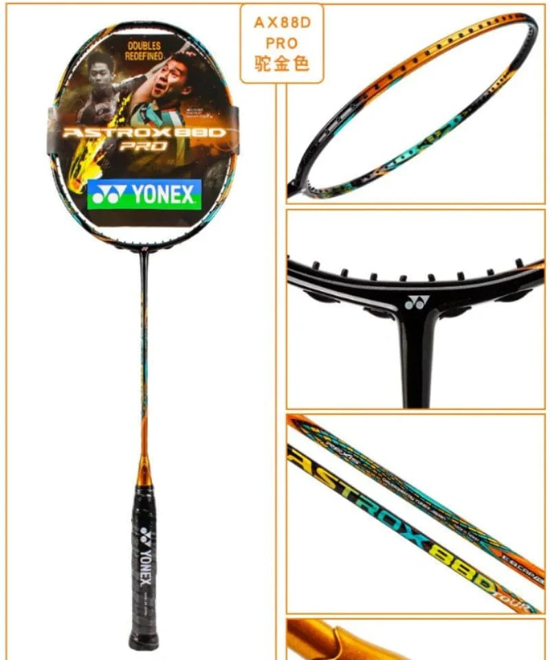 Yonex Badmintonschläger AX99 Pro Weiß AX88D Pro Gold AX88S Pro Blau Carbonfaser Offensiv-Profischläger mit Linie 4U