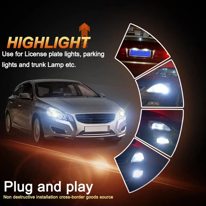JIACHI 2 STÜCKE T10 LED Lampe Für Auto W5W CANBUS 194 168 5W5 501 Auto-Clearance Parkplatz Lichter 78 Chips Highlight Cool White DC12V-24V