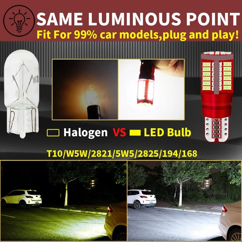 2 stücke T10 W5W Auto Innen Lesen Dome Licht Seite Marker Lampe 168 194 LED Auto Keil Parkplatz Birne Für Golf 7 4 6 Mk7 5 Gti Mk5 3