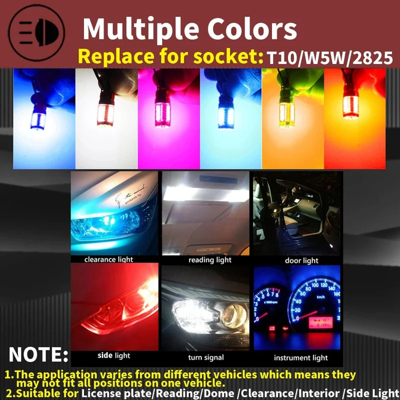 2 stücke T10 W5W Auto Innen Lesen Dome Licht Seite Marker Lampe 168 194 LED Auto Keil Parkplatz Birne Für Golf 7 4 6 Mk7 5 Gti Mk5 3