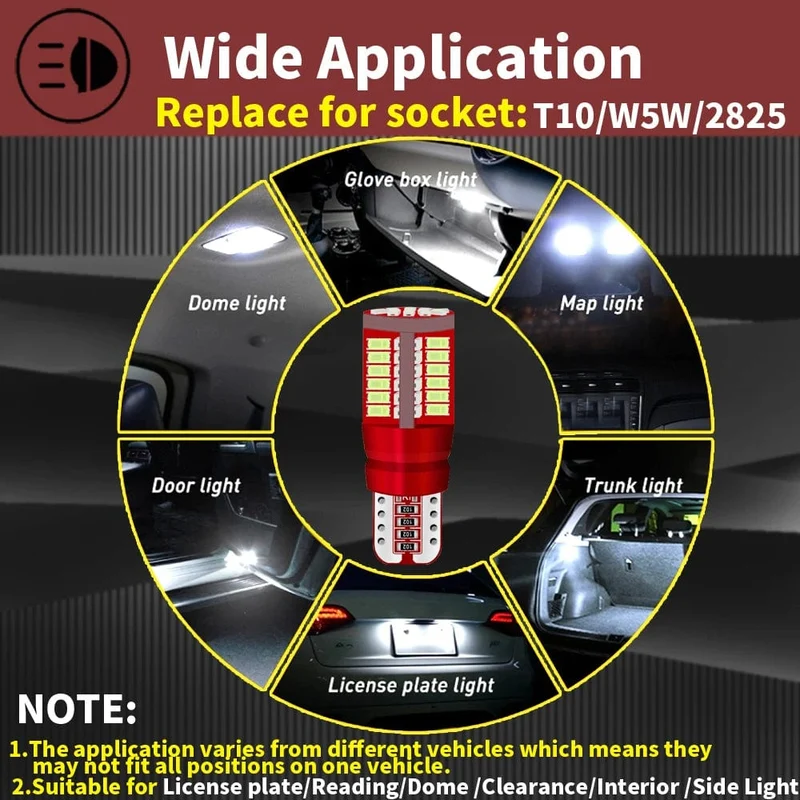 2 stücke T10 W5W Auto Innen Lesen Dome Licht Seite Marker Lampe 168 194 LED Auto Keil Parkplatz Birne Für Golf 7 4 6 Mk7 5 Gti Mk5 3