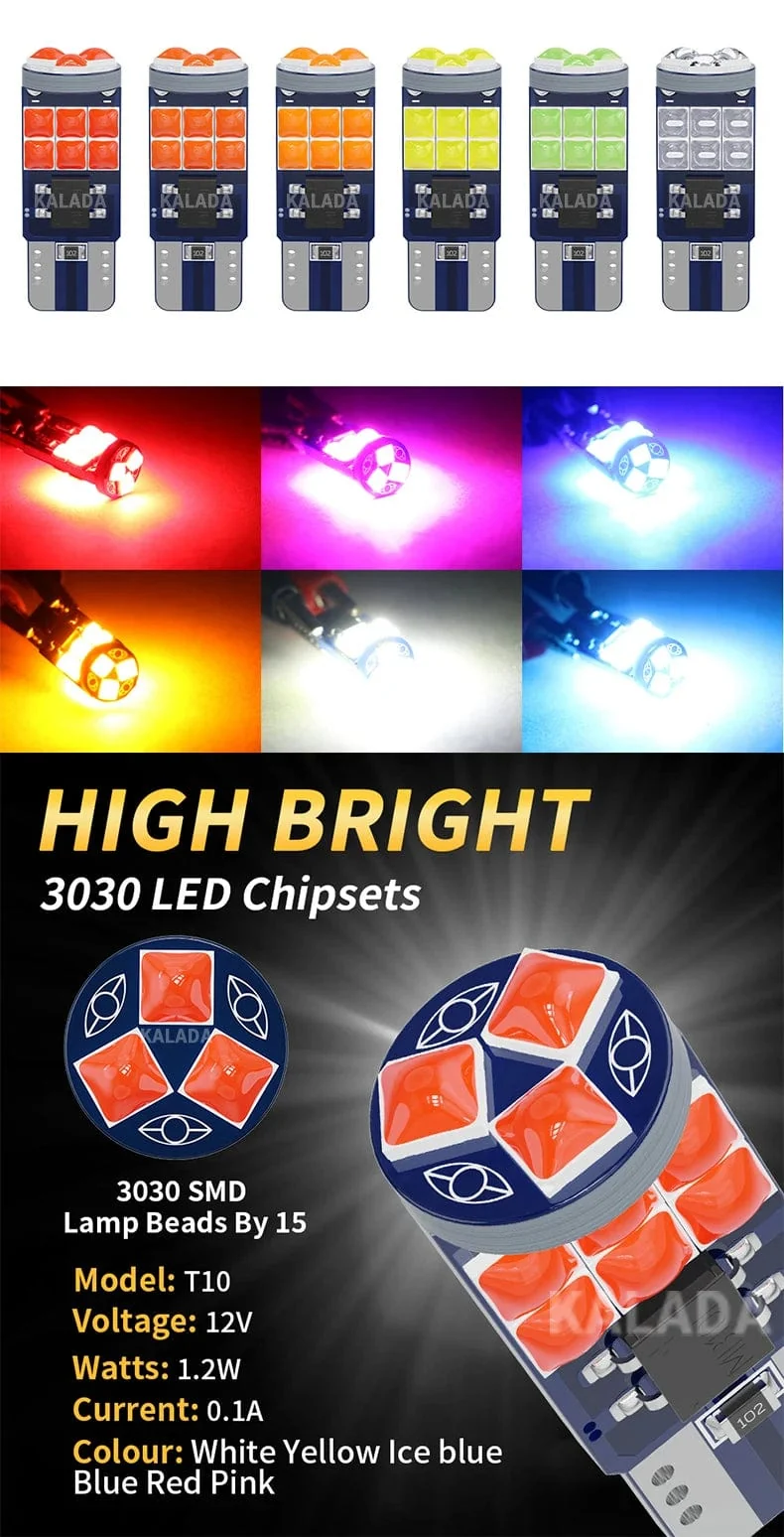 Guadsun X2 T10 W5W 3030 15SMD 194 LED Weiß 6000K Canbus Super Helle Auto Keil Lichter Blinker Seite Glühbirnen Innen Lesen Lampe
