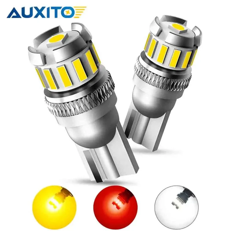 AUXITO 2 STÜCKE T10 W5W Rote LED-Birne Canbus 194 168 Weiße Auto-Innenbeleuchtung Gelbe Kennzeichen-LED-Lampe Leselampe Kofferraumleuchte 12 V