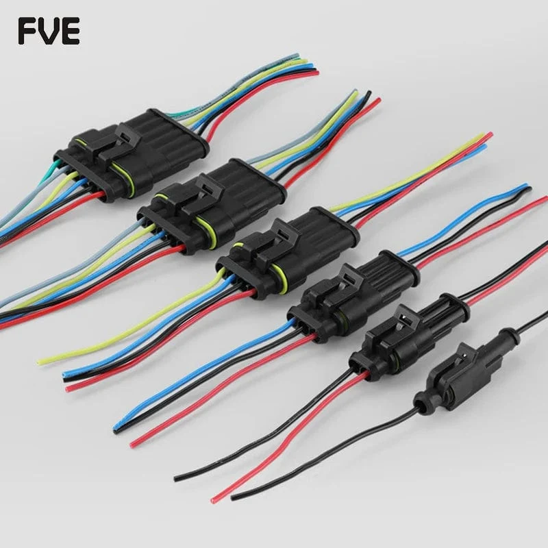 2-poliger wasserdichter Kfz-Elektrikstecker Stecker mit Kabel Männlich Weiblich Stecker 1/2/3/4/5/6 Pin für Auto Motorrad