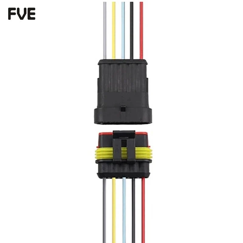 2-poliger wasserdichter Kfz-Elektrikstecker Stecker mit Kabel Männlich Weiblich Stecker 1/2/3/4/5/6 Pin für Auto Motorrad