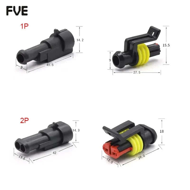 2-poliger wasserdichter Kfz-Elektrikstecker Stecker mit Kabel Männlich Weiblich Stecker 1/2/3/4/5/6 Pin für Auto Motorrad