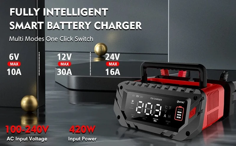 HTRC 20A 12V-24V Smart Batterie Ladegerät für Motorrad Auto Batterie Reparatur Auto Moto Blei Säure AGM GEL PB Lithium-LiFePo4 Batteri