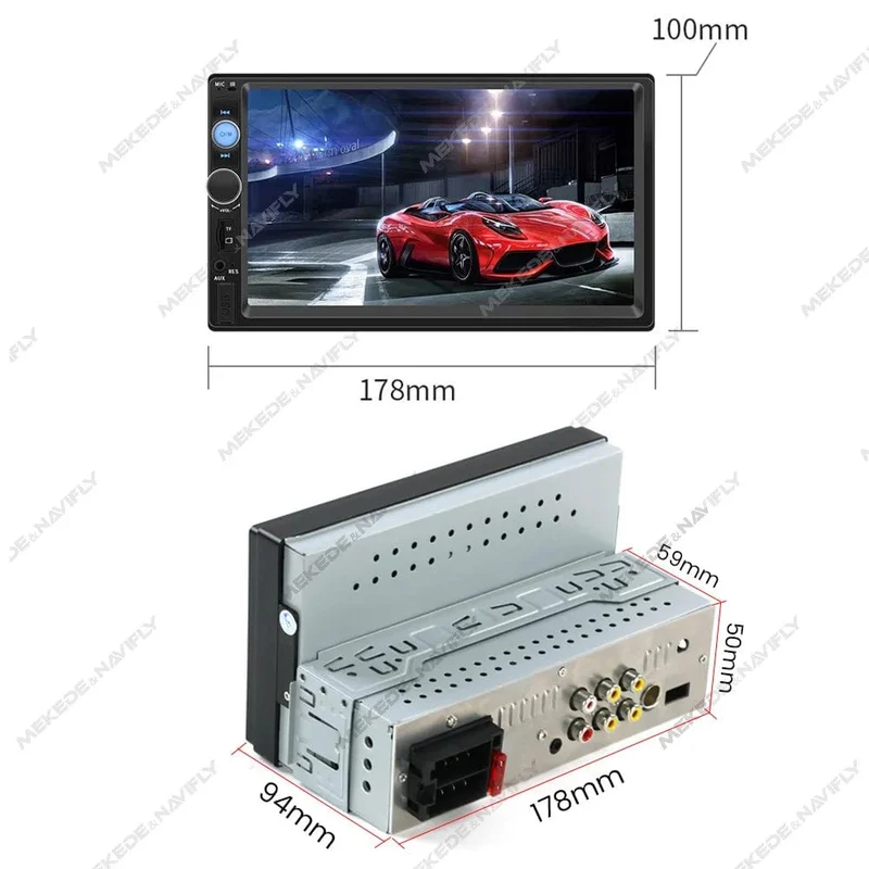 Navifly ND2 Universal 1Din Autoradio Stereo 7 Zoll HD Touchscreen Multimedia Player BT Autoaudio FM Empfänger Spiegel Link Monitor