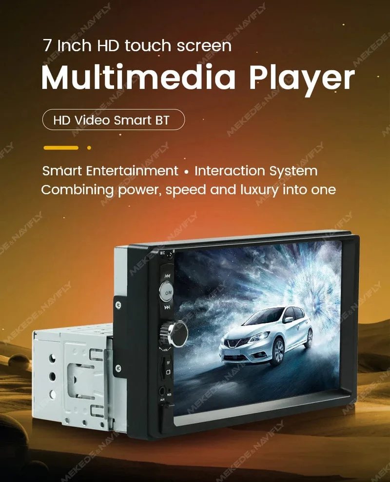 Navifly ND2 Universal 1Din Autoradio Stereo 7 Zoll HD Touchscreen Multimedia Player BT Autoaudio FM Empfänger Spiegel Link Monitor