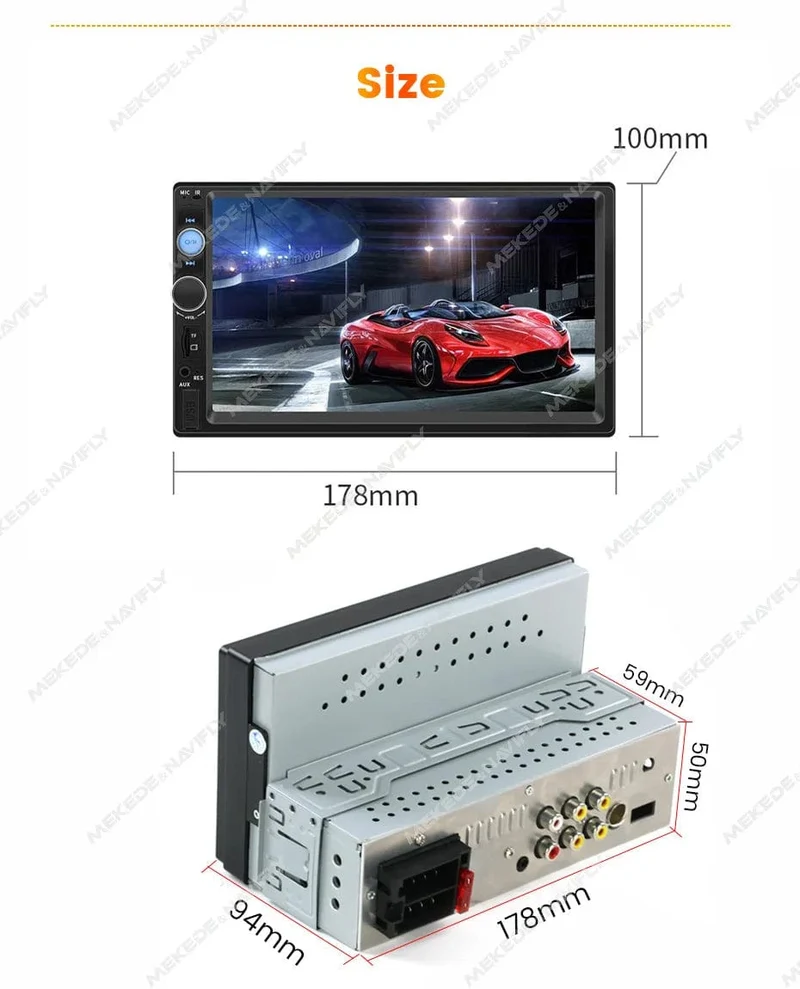 Navifly ND2 Universal 1Din Autoradio Stereo 7 Zoll HD Touchscreen Multimedia Player BT Autoaudio FM Empfänger Spiegel Link Monitor