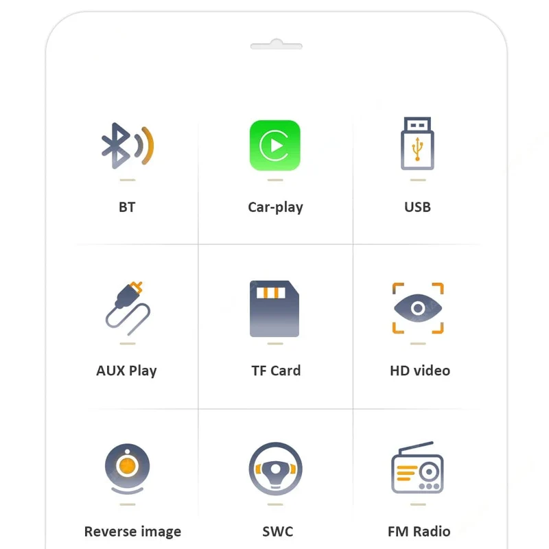 Universelles 7-Zoll-1-Din-Autoradio mit versenkbarem Bildschirm, Android Auto Carplay, Multimedia-Videoplayer, intelligentes Fahrzeugsystem, BT, FM, USB