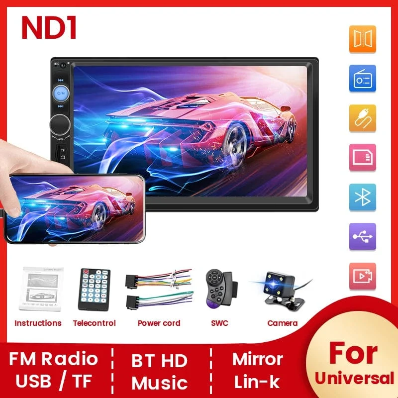 7 Zoll HD Touchscreen Intelligentes System Auto Multimedia MP5 Player Für Universelle Unterstützung Rückfahrkamera SWC Spiegel Link AUX-In